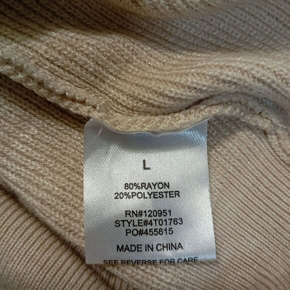 Pink Rose S Sweatshirts Top Beige Knit Sleeveless With Collar Womens L - Picture 3 of 9